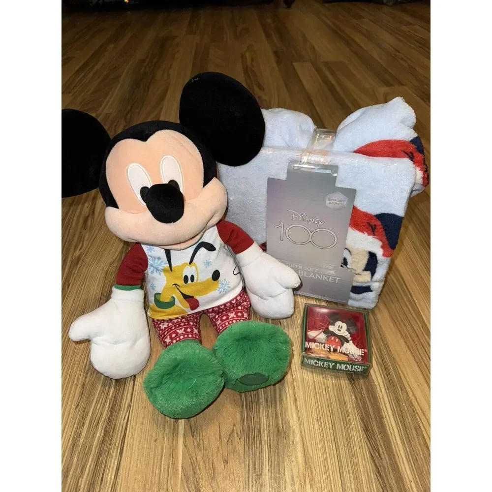 Disney 100 Mickey‎ Minnie Mouse Elsa Stitch Super Blanket Garland Stuffed Plush